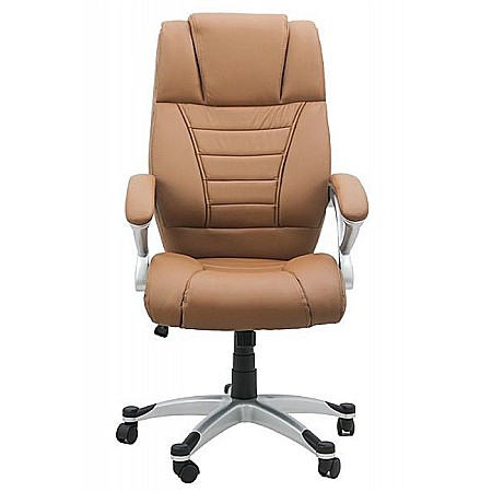 Scaun directorial OFF 223, piele ecologica, baza polipropilena, rotativ, mecanism balans, 100 kg [2]