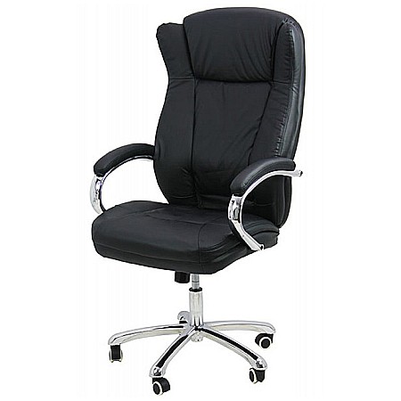 Produse - Scaun directorial OFF 314, ergonomic, spatar inalt, baza cromata, piele ecologica, 120 kg