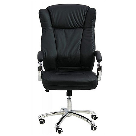 Scaun directorial OFF 314, ergonomic, spatar inalt, baza cromata, piele ecologica, 120 kg [1]