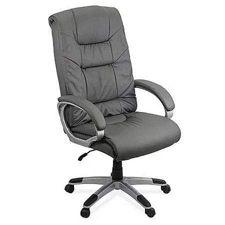Scaun directorial OFF 315, piele ecologica, mecanism de balans, robust, baza polipropilena, 150 kg, negru [2]