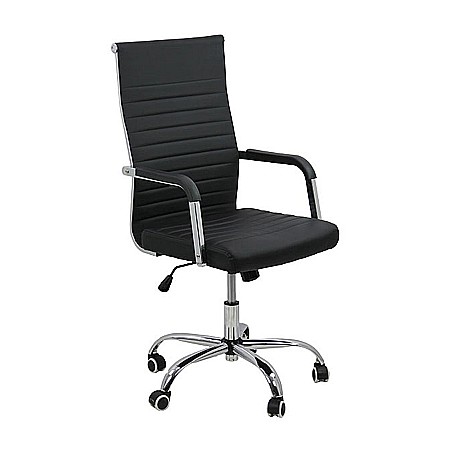 Scaune directoriale - Scaun directorial OFF 319, ergonomic, piele ecologica, mecanism balans, baza cromata, 110 kg