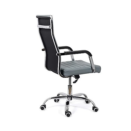 Scaun directorial OFF 319, ergonomic, piele ecologica, mecanism balans, baza cromata, 110 kg [1]