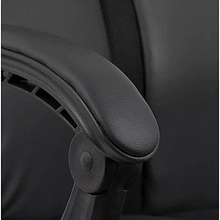 Scaun directorial OFF 321, spatar ergonomic, piele ecologica, suport picioare retractabil, baza cromata, 110 kg, negru [3]