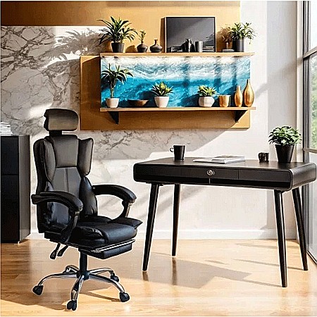 Scaun directorial OFF 4151, piele ecologica, mecanism de balansare, suport pentru picioare, 130 kg [1]