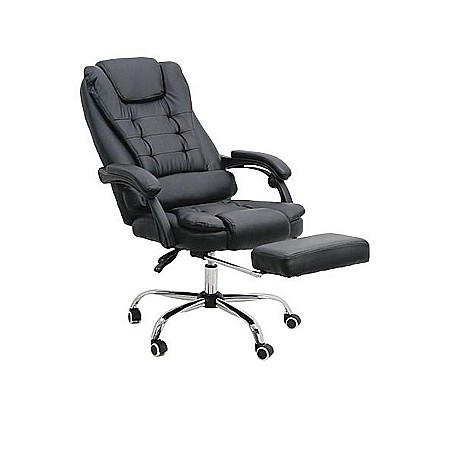 Scaun directorial OFF 418, piele ecologica, rotativ, mecanism de balans, suport picioare, 120 kg [1]