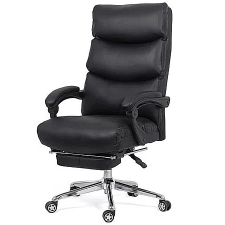 Scaune directoriale - Scaun directorial OFF 422, perne duble, piele ecologica, suport picioare retractabil, mecanism a-sincron, 120 kg