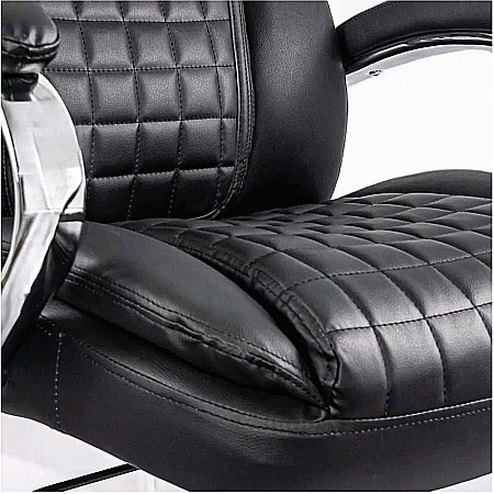 Scaun directorial OFF 633, piele ecologica, suport lombar, robust, mecanism de balans, brate tapitate,120 kg, negru [5]