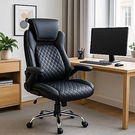Scaun directorial OFF 651, piele ecologica, robust, cadru metalic, mecanism balans, 120 kg [8]
