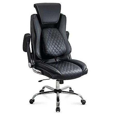 Scaun directorial OFF 651, piele ecologica, robust, cadru metalic, mecanism balans, 120 kg [3]