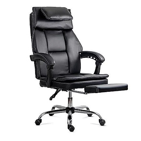 Scaun directorial OFF341, piele ecologica, mecanism balans, robust, rabatabil 170 grade, 150 kg [1]