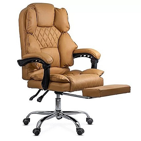 Scaun directorial OFF411, piele ecologica, mecanism asincron, perne duble, 120 kg [1]