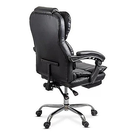 Scaun directorial OFF412, piele ecologica, mecanism asincron, robust, suport picioare retractabil, 120 kg [7]