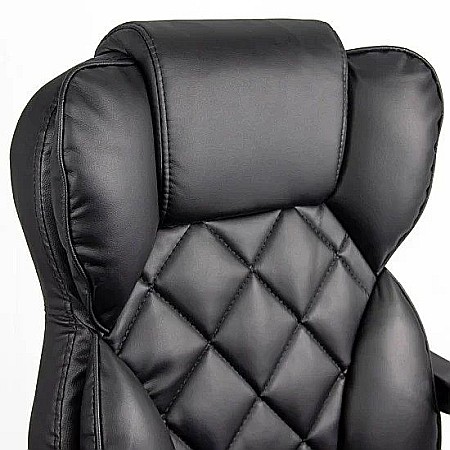 Scaun directorial OFF412, piele ecologica, mecanism asincron, robust, suport picioare retractabil, 120 kg [4]