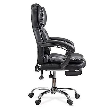 Scaun directorial OFF412, piele ecologica, mecanism asincron, robust, suport picioare retractabil, 120 kg [2]
