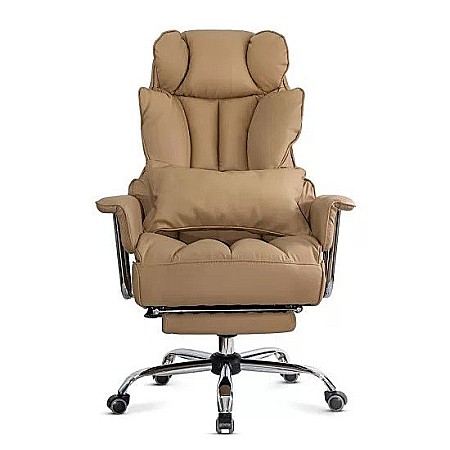 Scaun directorial OFF413, piele ecologica, robust, cadru metalic, mecanism a-sincron, role gumate, 150 kg [2]