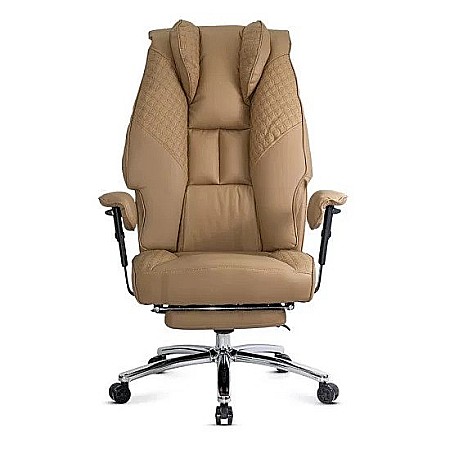 Scaun directorial OFF421, piele ecologica, robust, cadru metalic, mecanism sincron, brate reglabile, 150 kg [4]