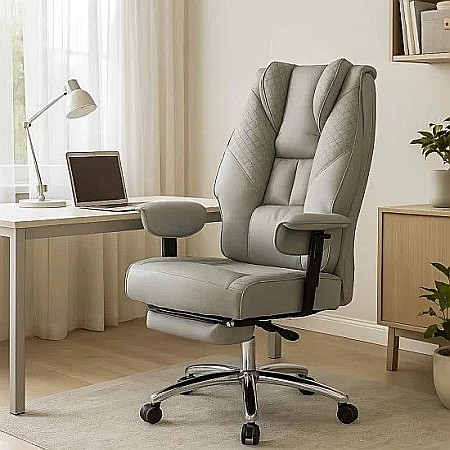Scaun directorial OFF421, piele ecologica, robust, cadru metalic, mecanism sincron, brate reglabile, 150 kg [4]