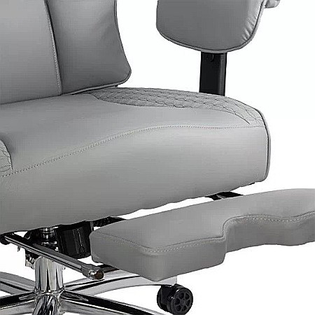 Scaun directorial OFF421, piele ecologica, robust, cadru metalic, mecanism sincron, brate reglabile, 150 kg [3]