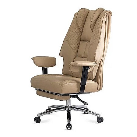 Scaun directorial OFF421, piele ecologica, robust, cadru metalic, mecanism sincron, brate reglabile, 150 kg [2]