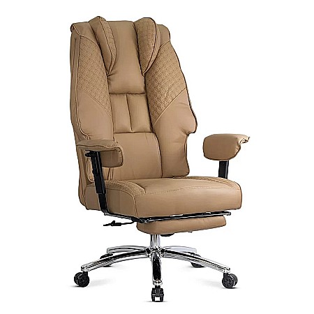 Scaun directorial OFF421, piele ecologica, robust, cadru metalic, mecanism sincron, brate reglabile, 150 kg [1]