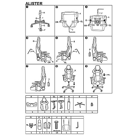 Scaun directorial pentru gaming HM Alister, stofa, robust, cadru metalic, cotiere reglabile, multiblock,100 kg, gri [10]