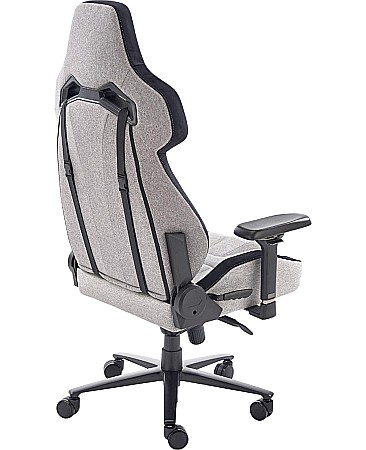Scaun directorial pentru gaming HM Alister, stofa, robust, cadru metalic, cotiere reglabile, multiblock,100 kg, gri [2]