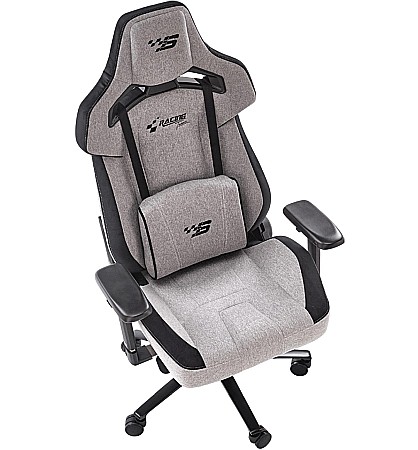 Scaun directorial pentru gaming HM Alister, stofa, robust, cadru metalic, cotiere reglabile, multiblock,100 kg, gri [5]