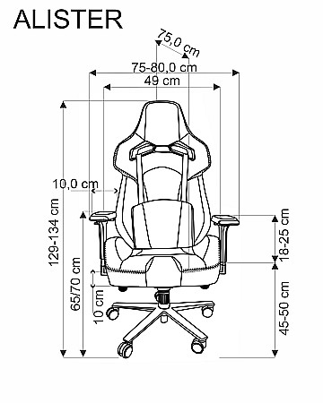 Scaun directorial pentru gaming HM Alister, stofa, robust, cadru metalic, cotiere reglabile, multiblock,100 kg, gri [11]