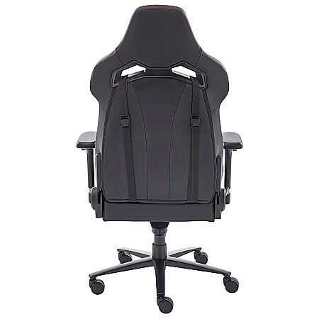 Scaun directorial pentru gaming HM Chavez, piele ecologica, cadru metalic, cotiere reglabile, multiblock, perne lombare,100 kg, negru [7]
