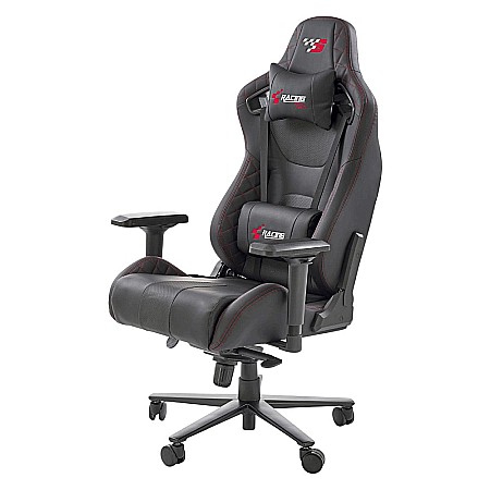 Scaune Gaming - Scaun directorial pentru gaming HM Chavez, piele ecologica, cadru metalic, cotiere reglabile, multiblock, perne lombare,100 kg, negru