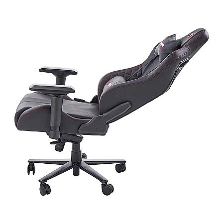 Scaun directorial pentru gaming HM Chavez, piele ecologica, cadru metalic, cotiere reglabile, multiblock, perne lombare,100 kg, negru [3]