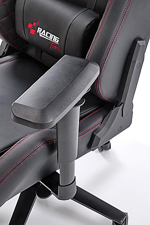 Scaun directorial pentru gaming HM Chavez, piele ecologica, cadru metalic, cotiere reglabile, multiblock, perne lombare,100 kg, negru [10]