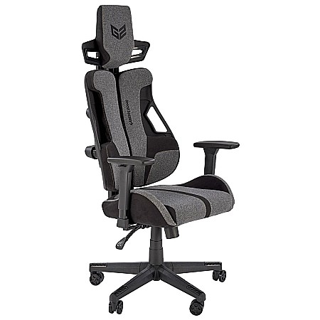Scaun directorial pentru gaming HM Nitro 2, stofa, cotiere reglabile, multiblock, ergonomic,120 kg, gri/negru [0]