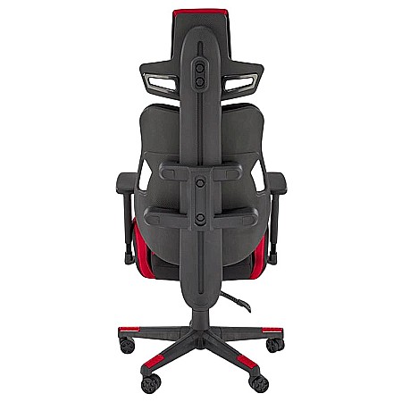 Scaun directorial pentru gaming HM Nitro 2, stofa, cotiere reglabile, multiblock, ergonomic,120 kg, negru/rosu [3]