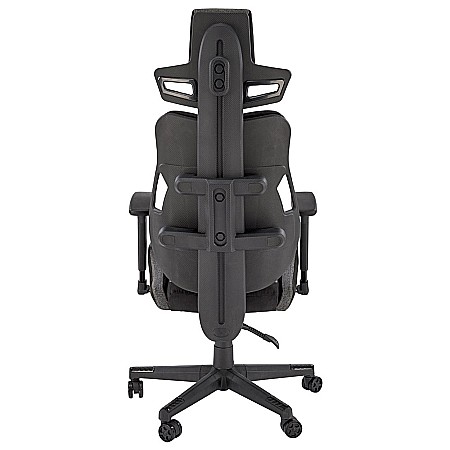 Scaun directorial pentru gaming HM Nitro 2, stofa, cotiere reglabile, multiblock, ergonomic,120 kg, gri/negru [6]