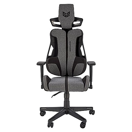 Scaun directorial pentru gaming HM Nitro 2, stofa, cotiere reglabile, multiblock, ergonomic,120 kg, gri/negru [2]