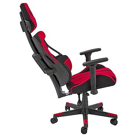 Scaun directorial pentru gaming HM Nitro 2, stofa, cotiere reglabile, multiblock, ergonomic,120 kg, negru/rosu [7]