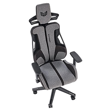 Scaun directorial pentru gaming HM Nitro 2, stofa, cotiere reglabile, multiblock, ergonomic,120 kg, gri/negru [7]