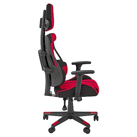 Scaun directorial pentru gaming HM Nitro 2, stofa, cotiere reglabile, multiblock, ergonomic,120 kg, negru/rosu [5]