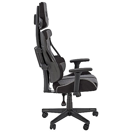 Scaun directorial pentru gaming HM Nitro 2, stofa, cotiere reglabile, multiblock, ergonomic,120 kg, gri/negru [1]
