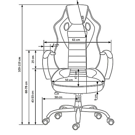 Scaun directorial pentru gaming HM Scroll, tapiterie piele ecologica, cadru cromat, mecanism de balans, 110 kg, negru/rosu/gri [5]