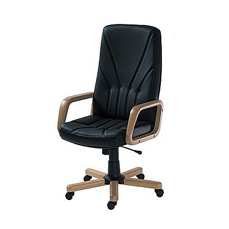 Scaun directorial piele naturala 5900 negru [1]