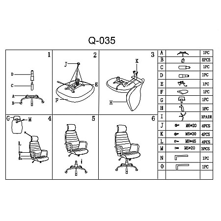 Scaun directorial SL Q035 gri - alb [4]