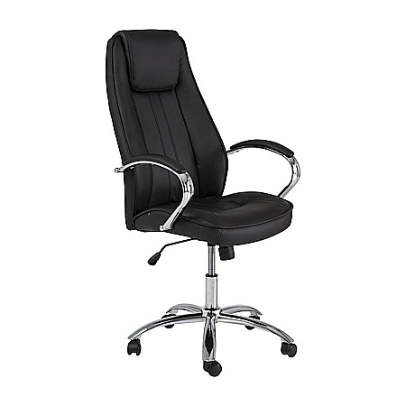 Scaun directorial SL Q036, Piele ecologica, Cadru Metalic, Inaltime ajustabila, 100 kg, Negru [3]