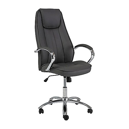Scaun directorial SL Q036, Piele ecologica, Cadru Metalic, Inaltime ajustabila, 100 kg, Gri [3]