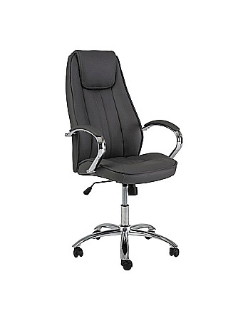 Produse - Scaun directorial SL Q036, Piele ecologica, Cadru Metalic, Inaltime ajustabila, 100 kg, Gri