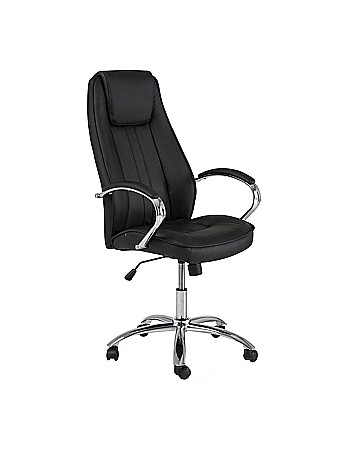 Produse - Scaun directorial SL Q036, Piele ecologica, Cadru Metalic, Inaltime ajustabila, 100 kg, Negru