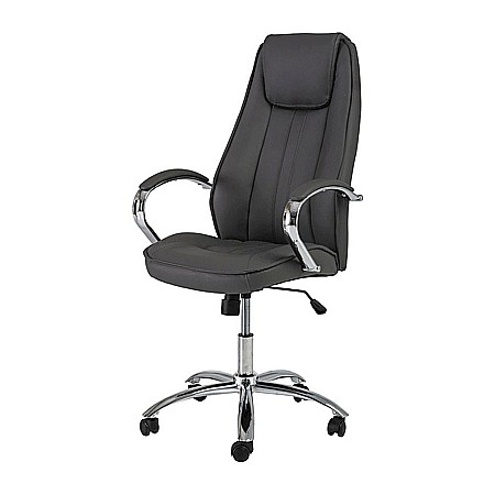 Scaun directorial SL Q036, Piele ecologica, Cadru Metalic, Inaltime ajustabila, 100 kg, Gri [1]