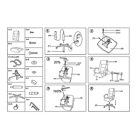Scaun directorial SL Q041, Inaltime ajustabila, Mecanism balansare, Stofa cu insertii de piele ecologica, 100 Kg, Alb/Negru [2]