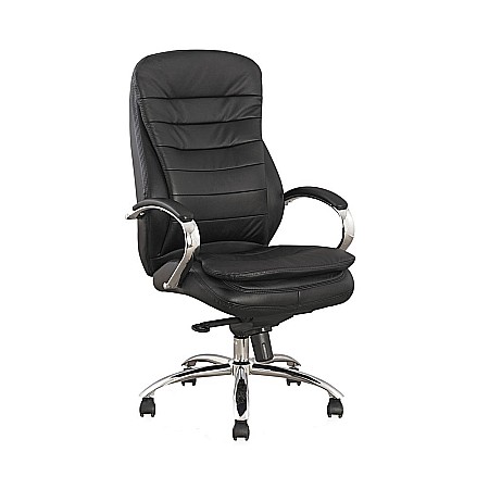 Produse - Scaun directorial SL Q154, Mecanism Multiblock, Piele ecologica, Inaltime ajustabila,100 Kg, Negru
